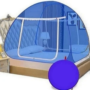 ROYAL BLUE folding mosquito net double bed Polyester Washable Adults M